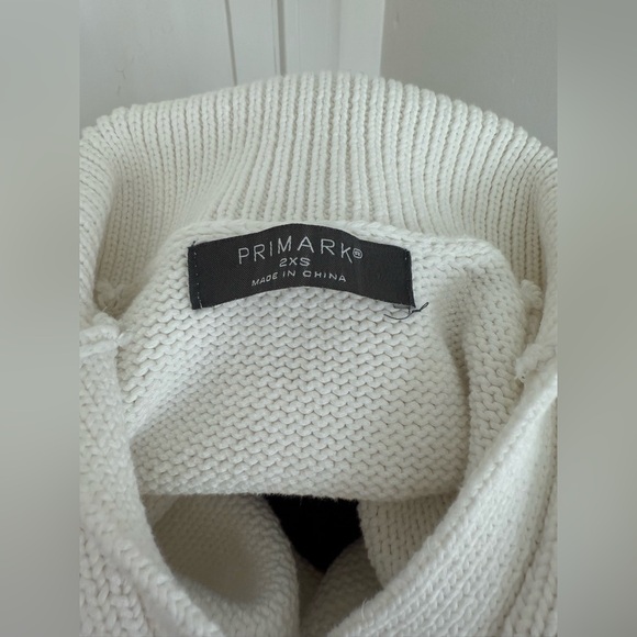 Primark White V-Neck Collared Sweater with Frocket - 2XS - EUC - Picture 5 of 5